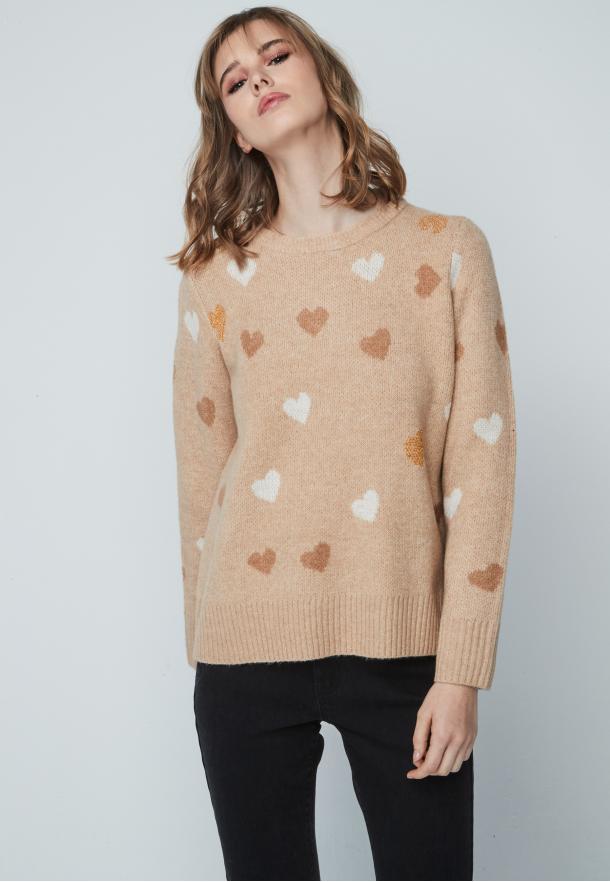 Jersey corazones BEIGE