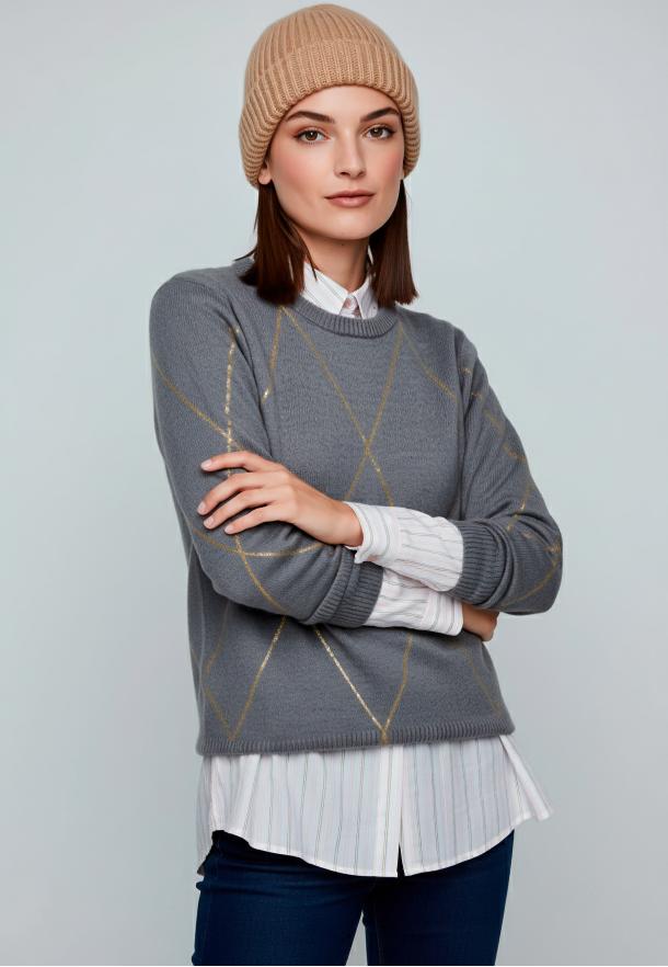 Jersey rombo brillo GRIS