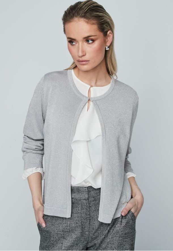 Cárdigan corto lurex GRIS