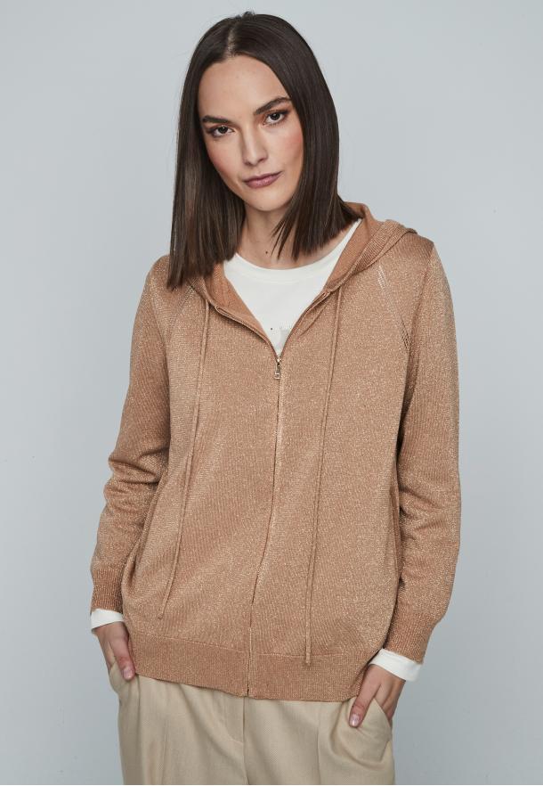 Cárdigan cremallera BEIGE