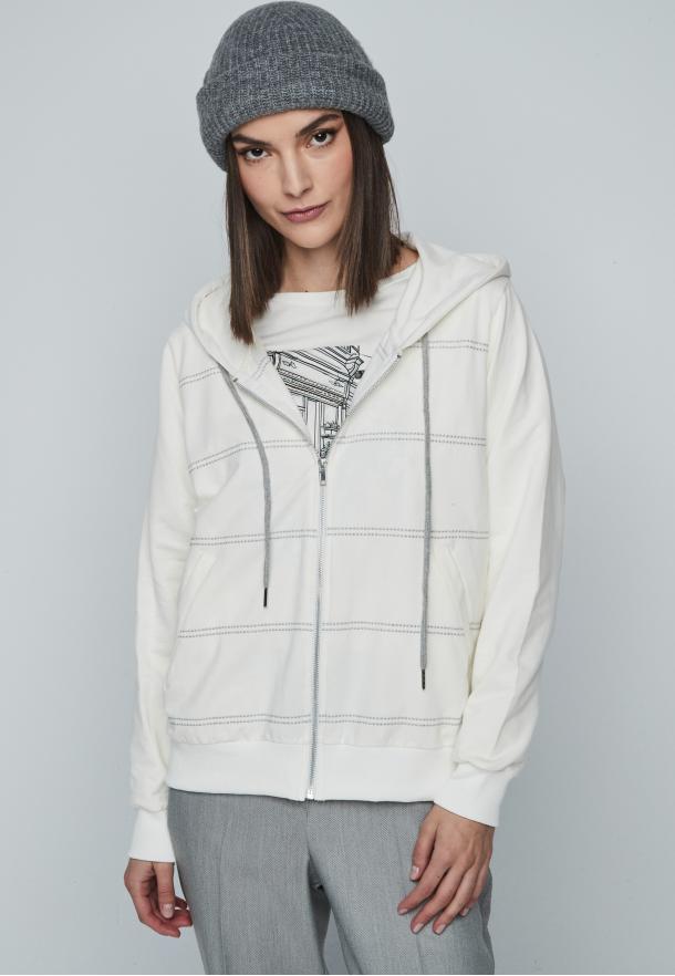 Sudadera raya brillo CRUDO