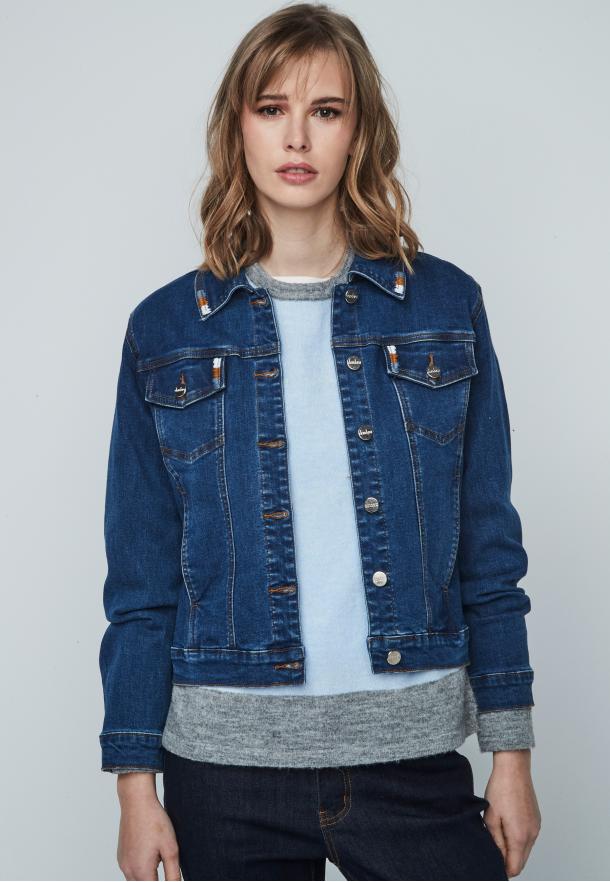 Cazadora denim bordada DENIM