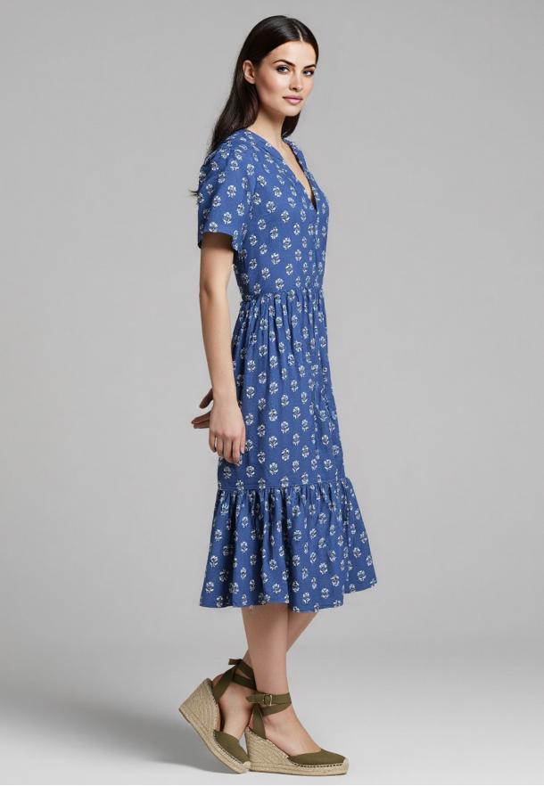 Vestido corto camisero AZUL MARINO