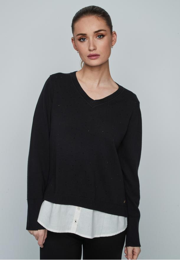 Jersey brillo combi NEGRO