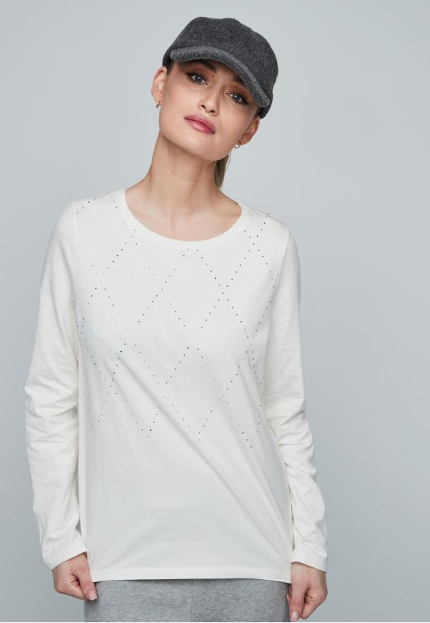 Camiseta rombos brillo BLANCO