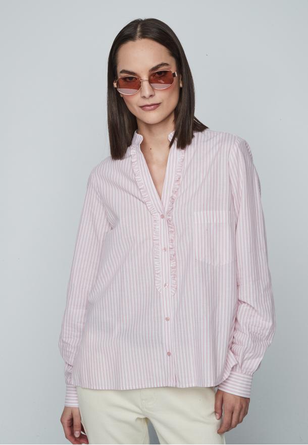 Blusa volante rayas ROSA