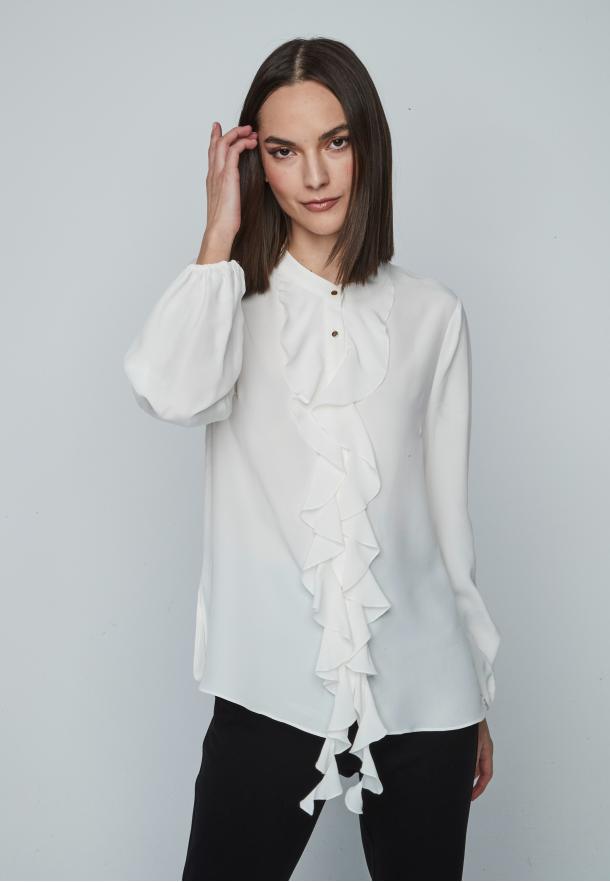 Blusa chorreras BLANCO