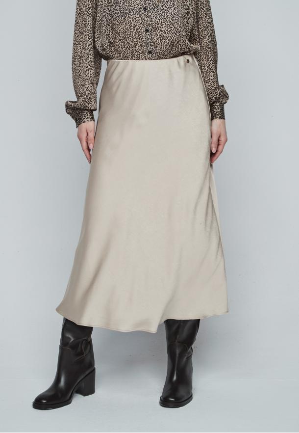 Falda bies satin BEIGE