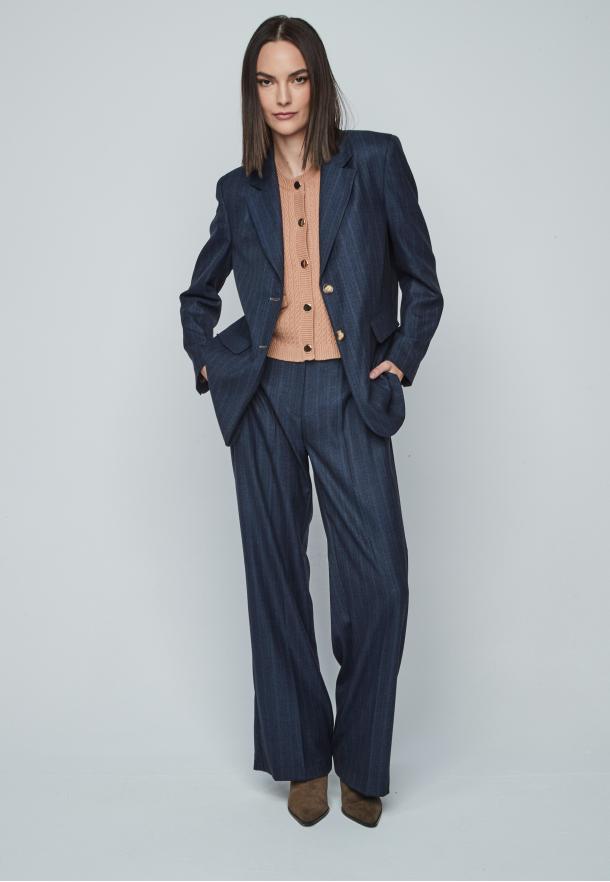 Blazer raya camel AZUL MARINO