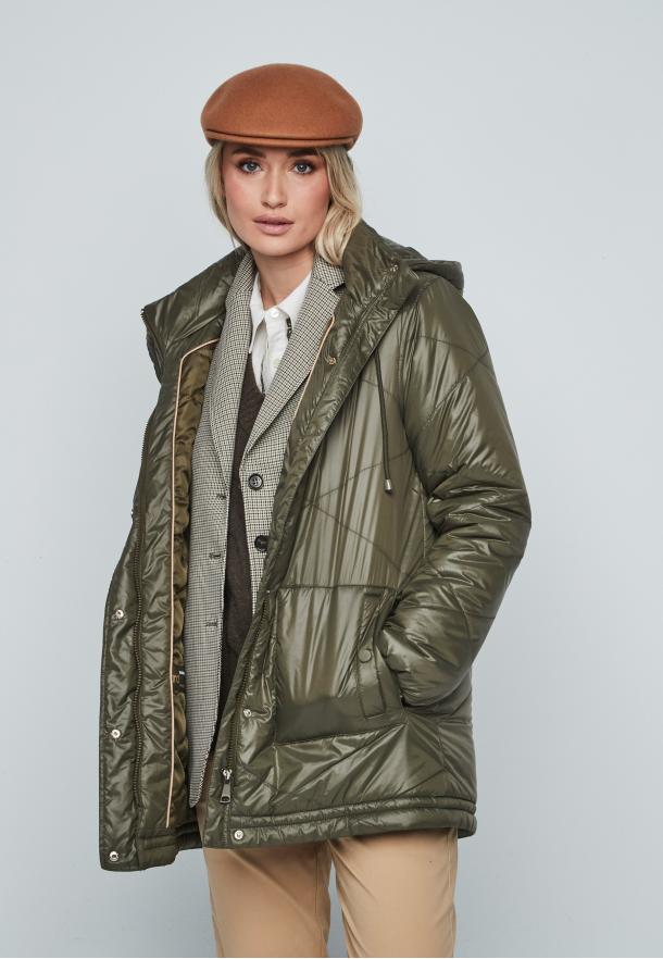 Parka midi acolchada KAKI