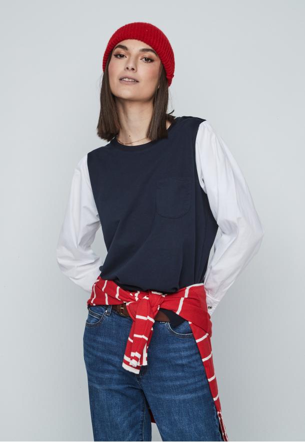 Sudadera combi AZUL MARINO