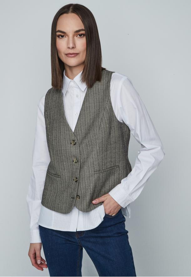 Chaleco espiga NEGRO