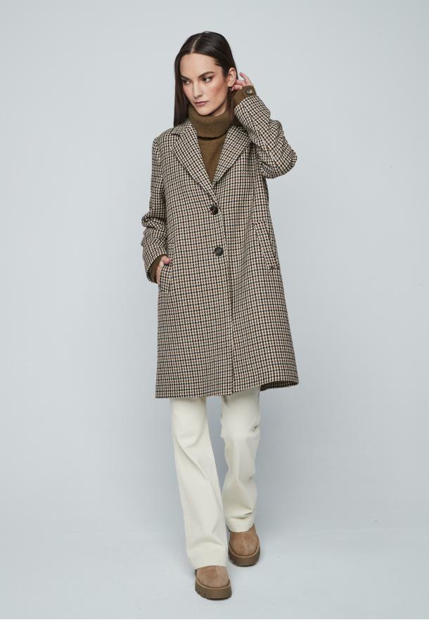 Abrigo corto cuadros harrys KAKI