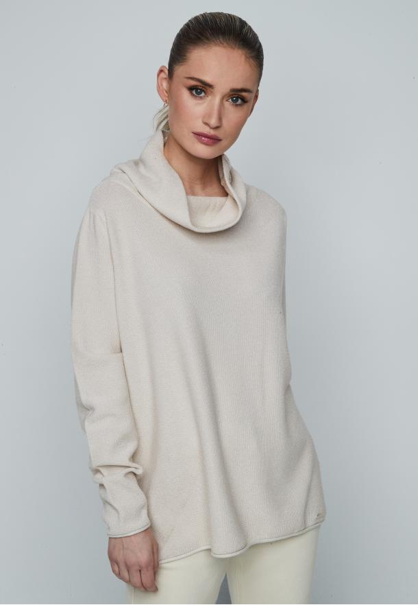 Jersey lurex textura. Cuello chimenea CRUDO