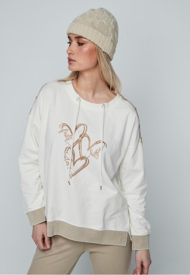 Sudadera detalle dorado CRUDO