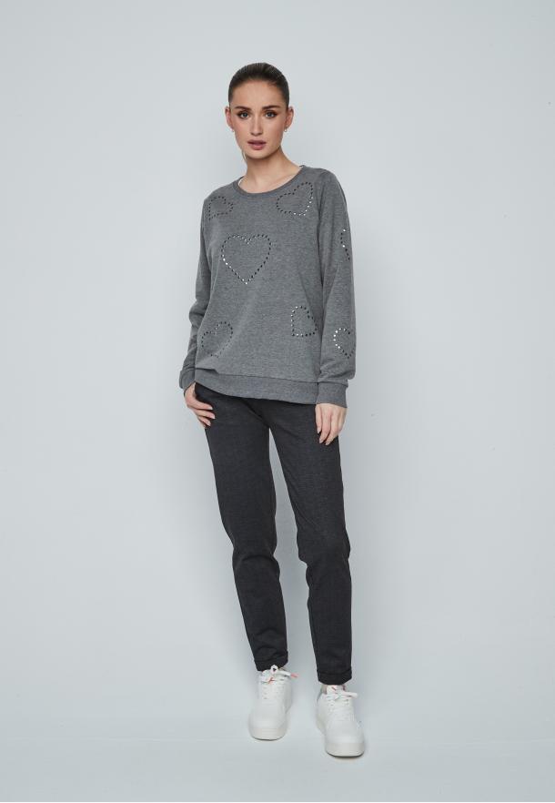 Sudadera corazones GRIS VIGORE