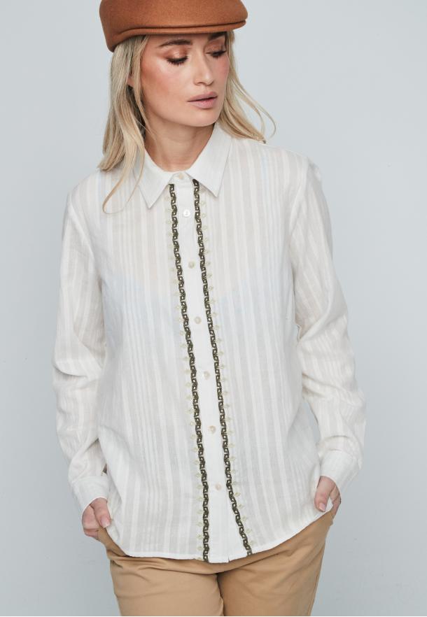 Camisa dobby bordados CRUDO