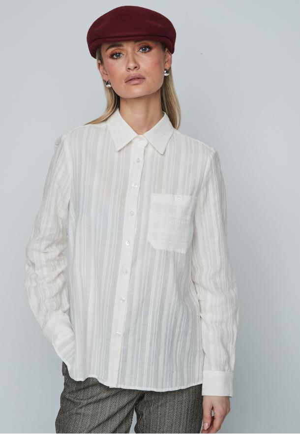Camisa textura raya BLANCO