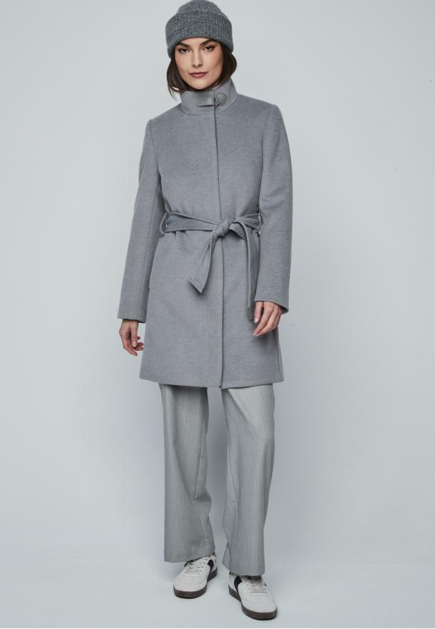 Abrigo corto cinturón GRIS