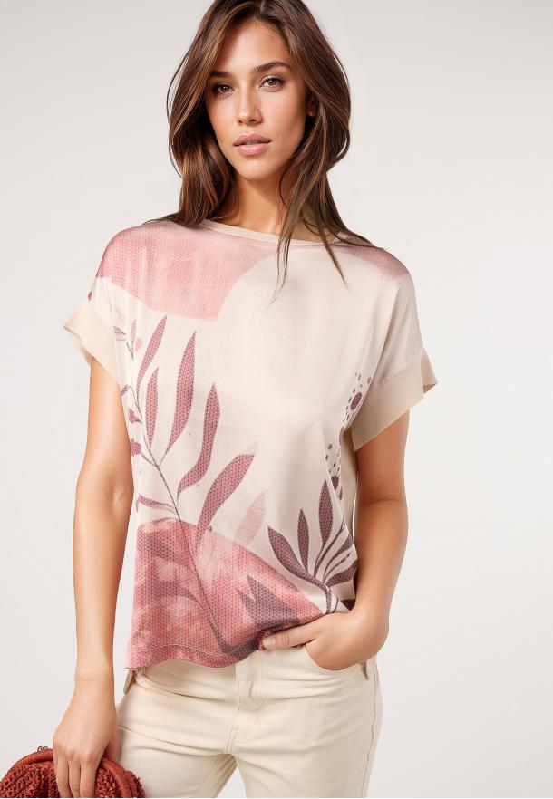 Camiseta sublimada botánica ROSA