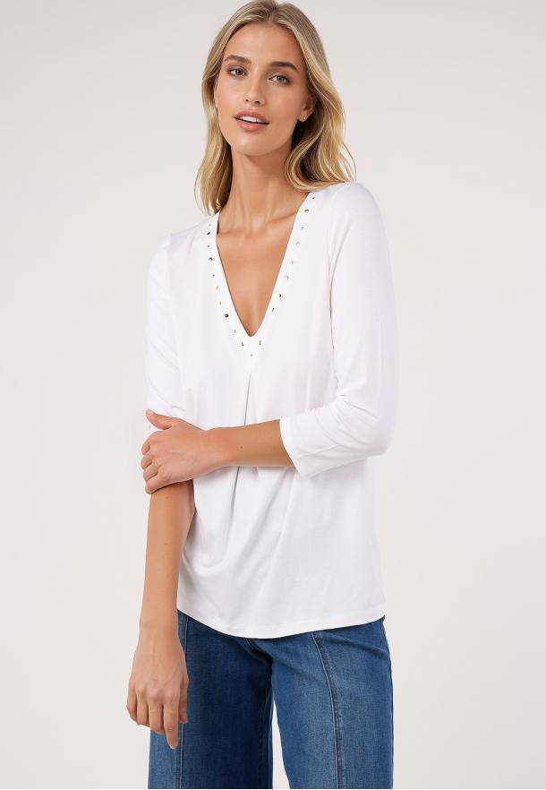 Camiseta pliegue  M/3/4 CRUDO