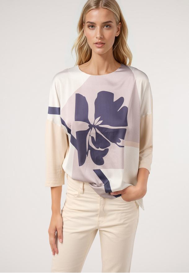 Camiseta sublimada m/3/4 flor CRUDO