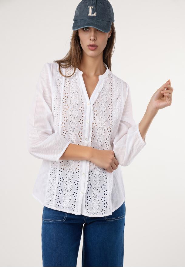 Blusa calado BLANCO