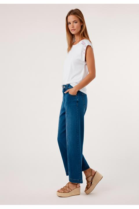 Camiseta piedras hombros BLANCO