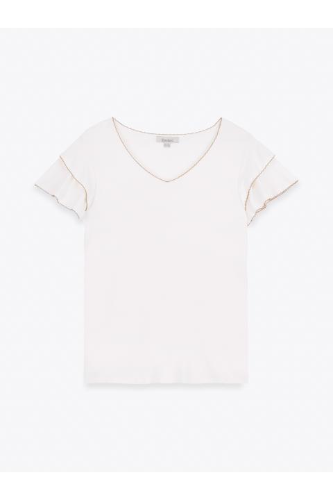 Camiseta volantes puntilla CRUDO