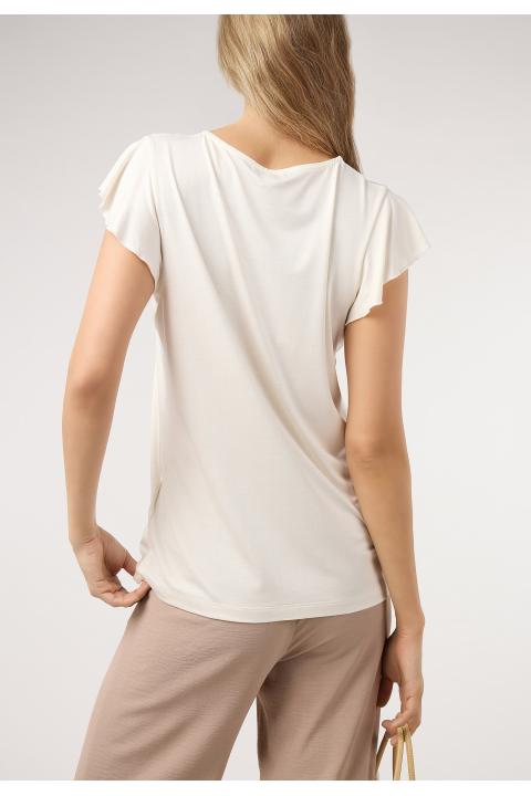 Camiseta botones volante CRUDO