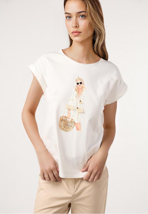 Camiseta chica gafas BLANCO