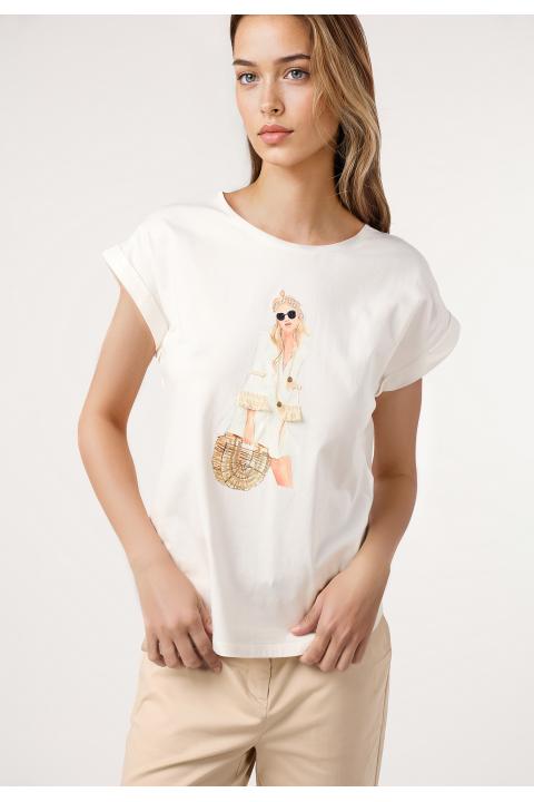 Camiseta chica gafas BLANCO