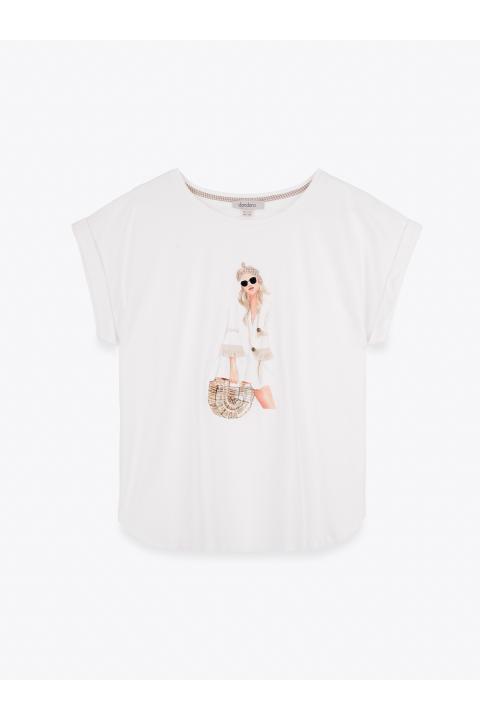 Camiseta chica gafas BLANCO