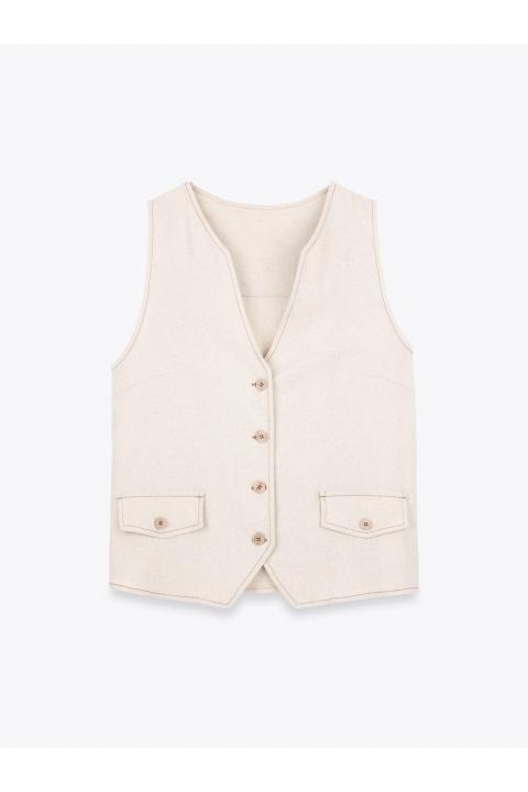 Blusa-chaleco carteras CRUDO