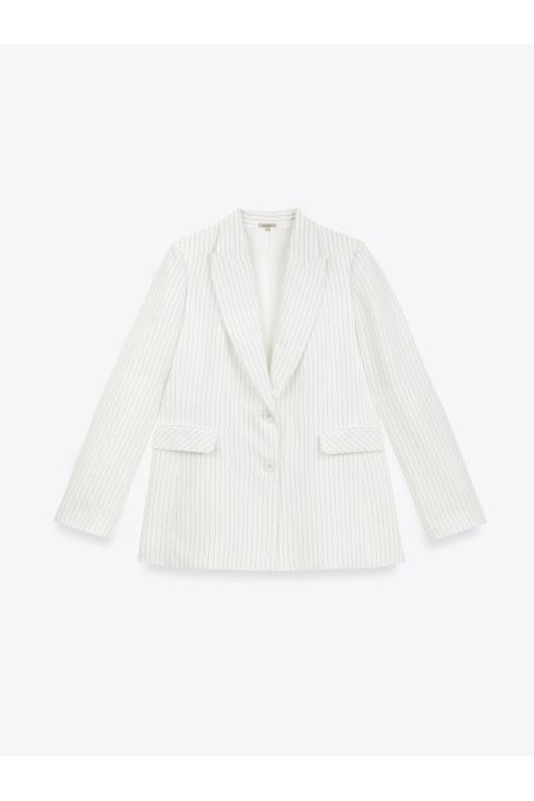 Blazer rayas.Traje BLANCO