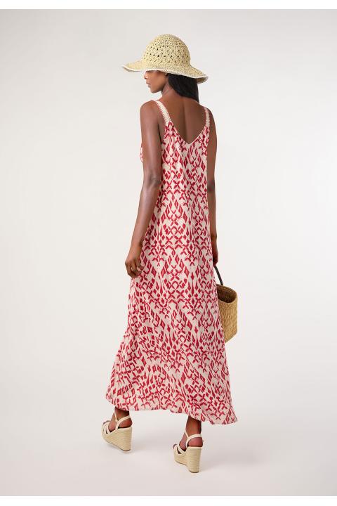 Vestido estampado tirante ROJO