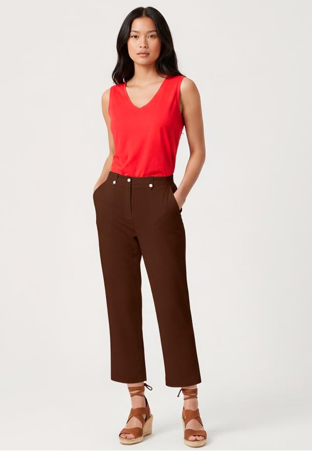 Pantalón culotte básico MARRON