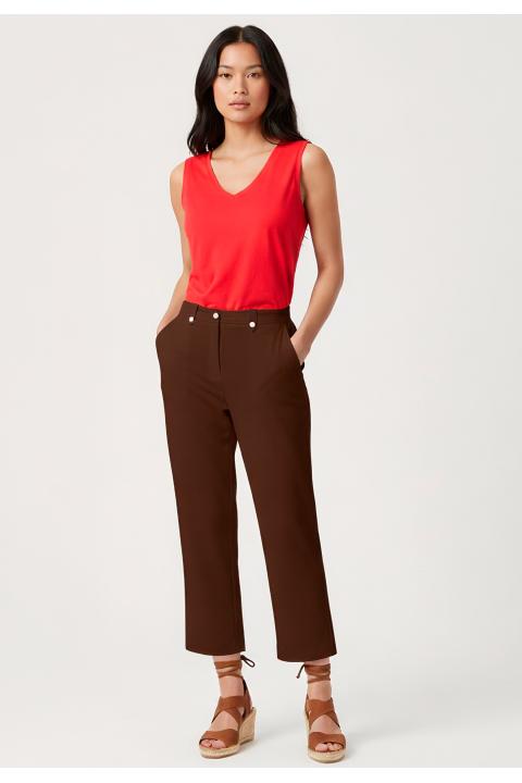 Pantalón culotte básico MARRON