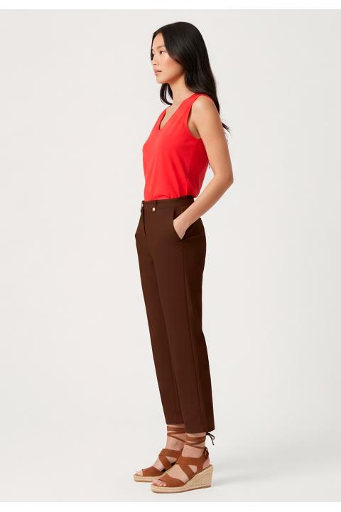 Pantalón culotte básico MARRON