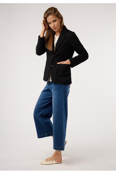 Blazer piqué básica NEGRO