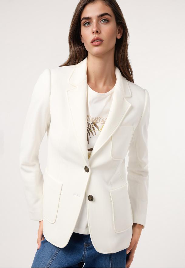 Blazer piqué básica CRUDO