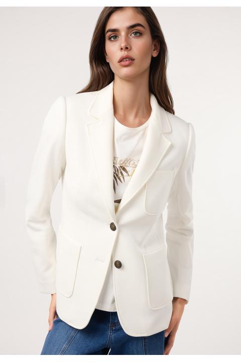 Blazer piqué básica CRUDO