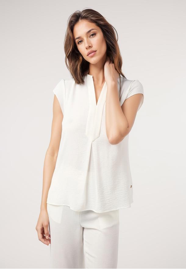 Blusa pliegues BLANCO