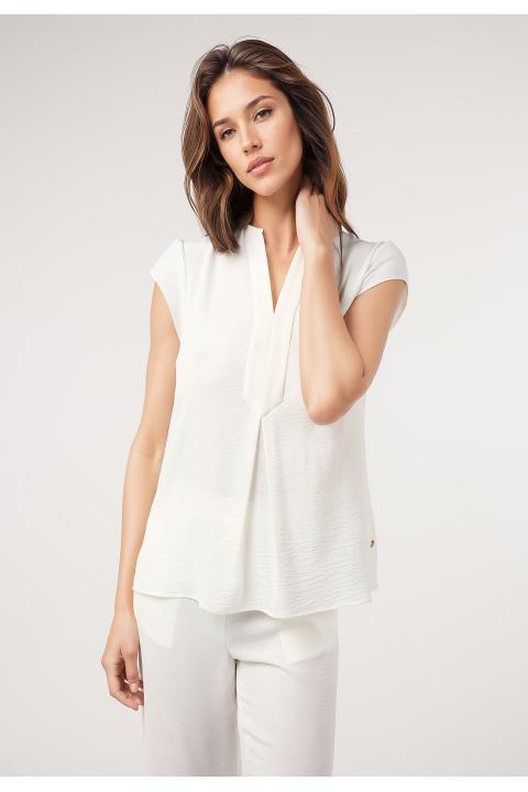 Blusa pliegues BLANCO