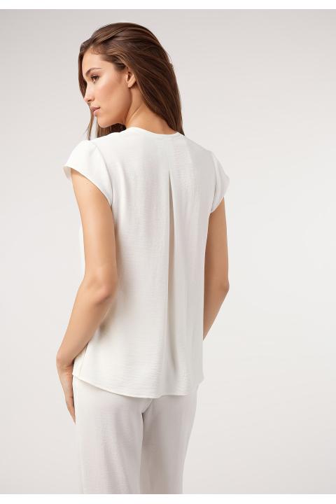 Blusa pliegues BLANCO