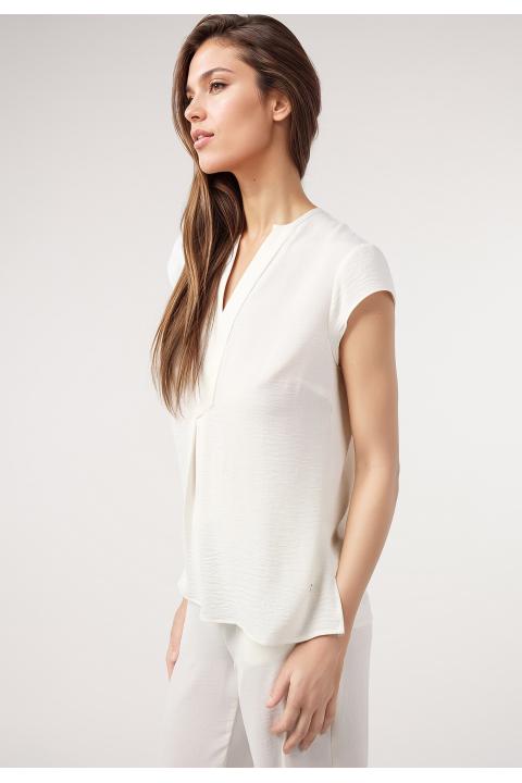 Blusa pliegues BLANCO