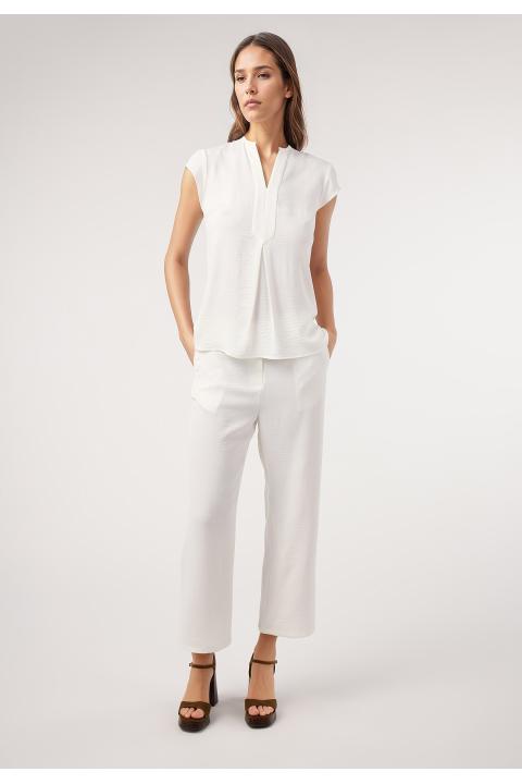 Blusa pliegues BLANCO