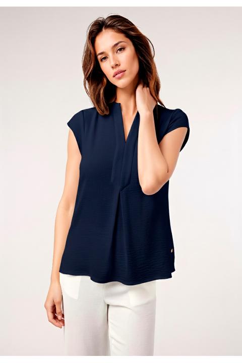 Blusa pliegues AZUL MARINO