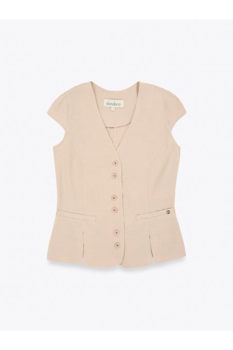 Chaleco blusa carteras BEIGE