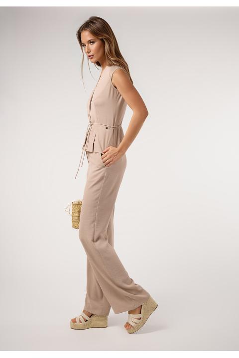 Pantalón largo gomas básico BEIGE